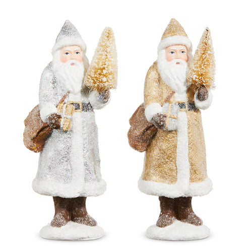 Silver or Gold Glitter Santa Ornament main image 1