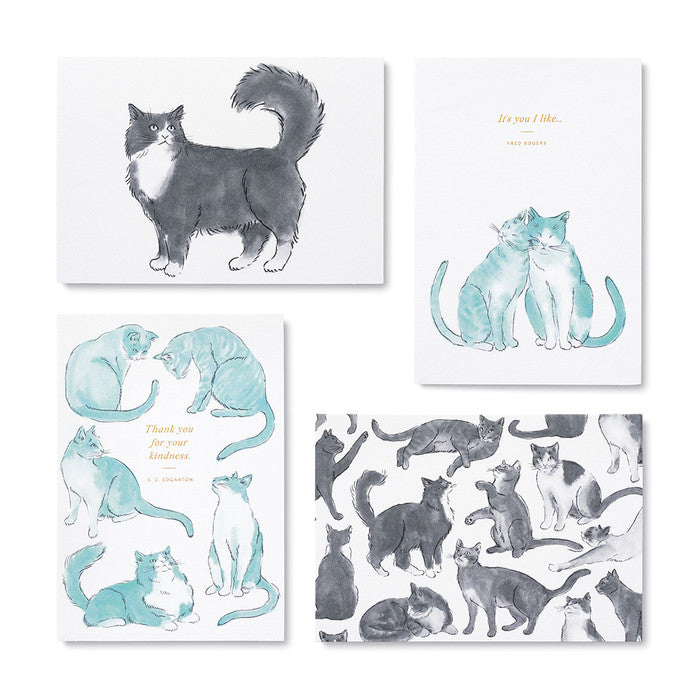 Cat-themed Note Cards for Apprecation and Friendship – give.
